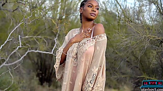 Huge tits ebony mom model Nyla solo