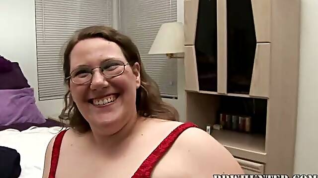 Busty BBW Geek In Glasses Gets Laid By Horny Fucker