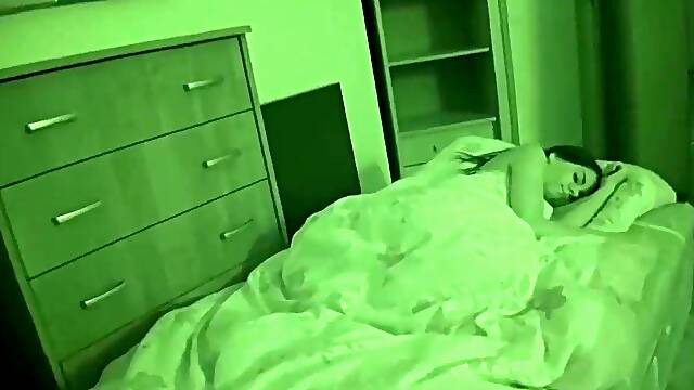 Horny guy comes in his friend's room to fuck her badly in the dark