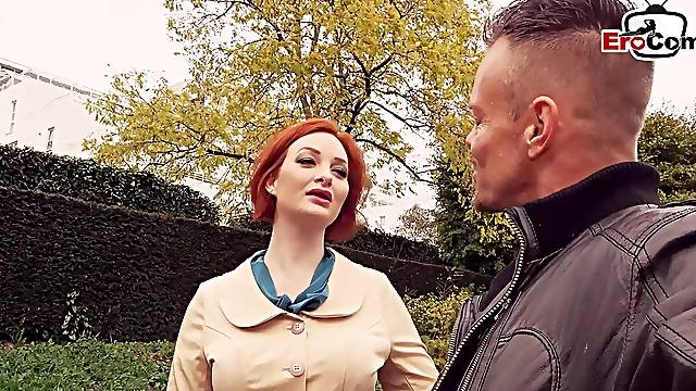German agent pick up big tits redhead milf