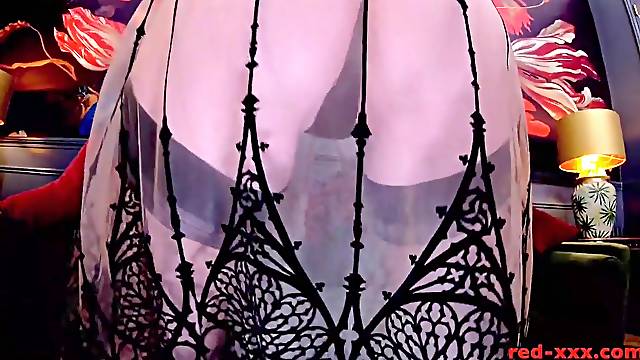 Breasty older redhead RedXXX stuffs her pants into her vagina