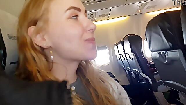 PUBLIC AIRPLANE Tugjob and Oral-Sex