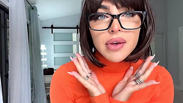 Mommy with giant natural Melons tries on Costumes in her bedroom