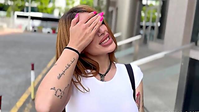 PutaLocura - Large-titted bimbo tourist Michu gets caught by Torbe and swallows his load