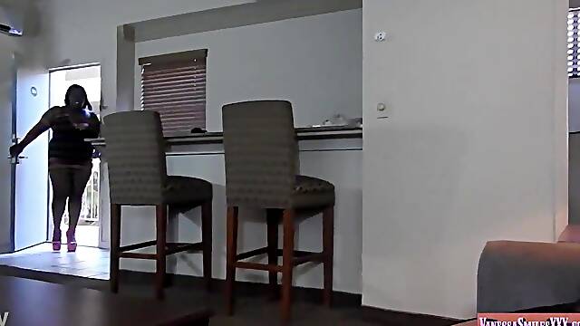 Thick Black Brat Gets Her Booty Beat