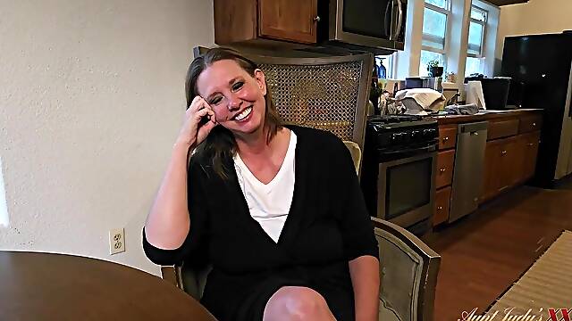 Aunt Judys XXX - Breasty Aged Amateur Autumn Bangs the Delivery Man