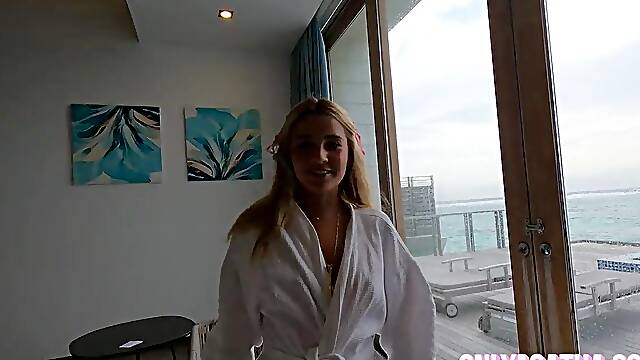 Hotel masseuse ACCIDENTLY slipped his hard wang inside me and FILLED me with his CUM