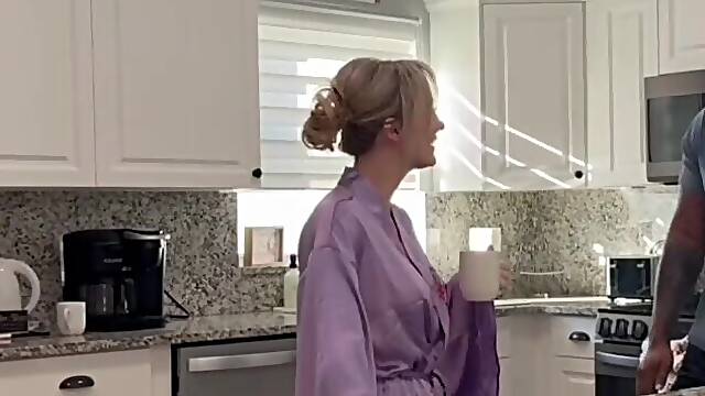 Golden-haired Hotwife cucks spouse and takes creampie bbc