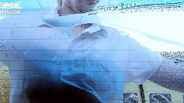 Breasty Hong Kong College Student wash my car using boots