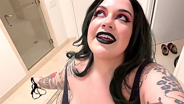 Fat Big Titty goth girlfriend teases You With Her Huge Tits And Begs for Your Cum