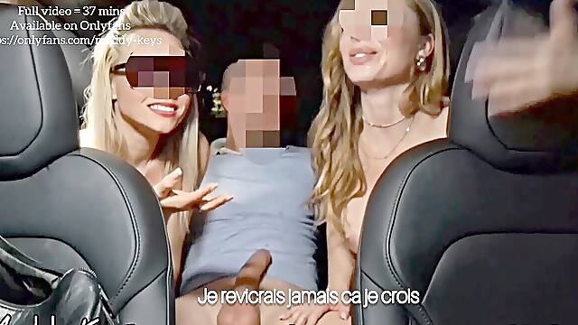 Maddy Keys and her girlfriend offer sex to an uber driver - real situation with a lucky stranger