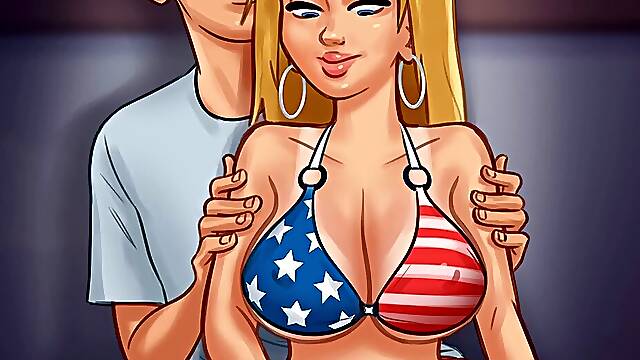 Anon oiled Roxxys sexy gigantic Boobs For The Bikini Contest(18+) - Summertime Saga Gameplay Part2