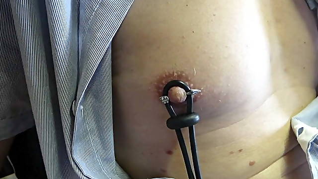 Estim tit nipple and cock precum POV electrostim