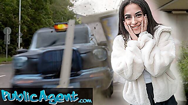 Public Agent - British Brunette Teen with Big Tits Sucks and Fucks after Nearly Getting Run Over by a Runaway Fake Taxi