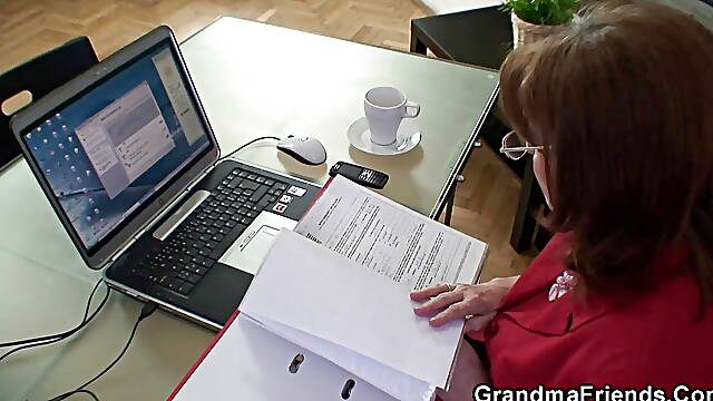 Old lady boss dicked by employees