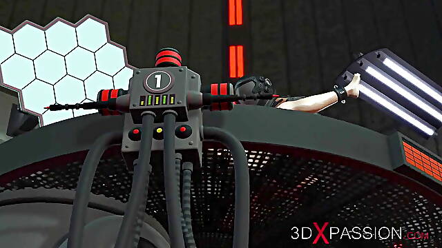 Super sex in the sci-fi lab! Sci-fi soldier bangs a sexy blonde