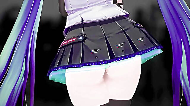 Thicc Hatsune Miku Dancing Lamb Song No Panties Hentai Mmd 3D Dark Blue Hair Color Edit Smixix