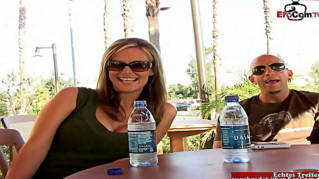 American slut with big perfect tits pick up at the street for a fuck