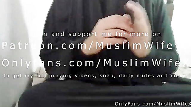 Real Horny Arab Halal In Black Niqab Masturbates Squirting Pussy To Orgasm And Sins Against Allah