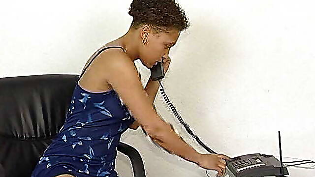 African woman masturbating with the new toys