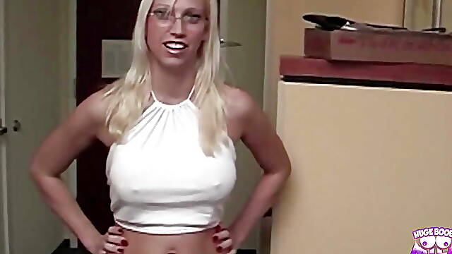 Skinny Pierced Blonde Wants Her Glasses on Her Face to See His Cock Better
