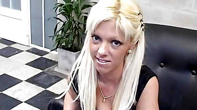 Busty Blonde Amateur Paula Banged by 3 Studs in Porn Casting