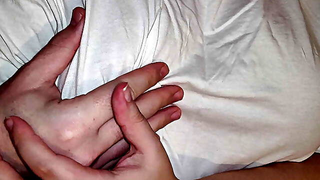 Wet Whitte T-shirt I play with my Best Friends Big Natural Boobs