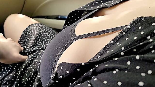 I Picked Up Stranger and Let Him Touch my Big Boobs in the Car before He Fucked Me