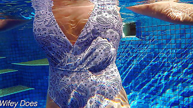 Wifey wet shirt best of video compilation - Wifey braless and wet in the pool.