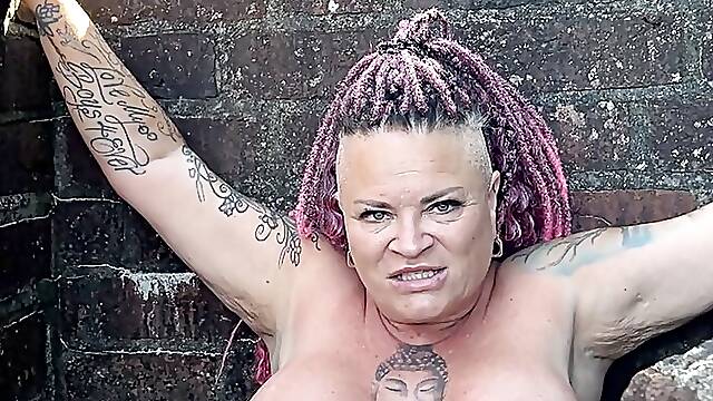 FEMDOM MILF gets squirting orgasm in the Ruins