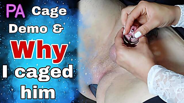 Training Zero Chastity Cage Demo &amp; Talk Through Slave BDSM Permanent PA Piercing Bondage Real Homemade Milf Stepmom