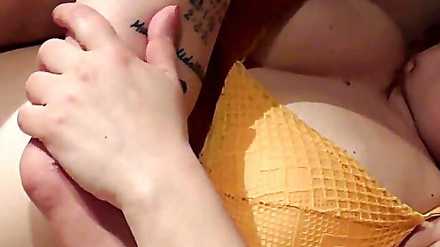 Sucking my armpits and I cum in her ass