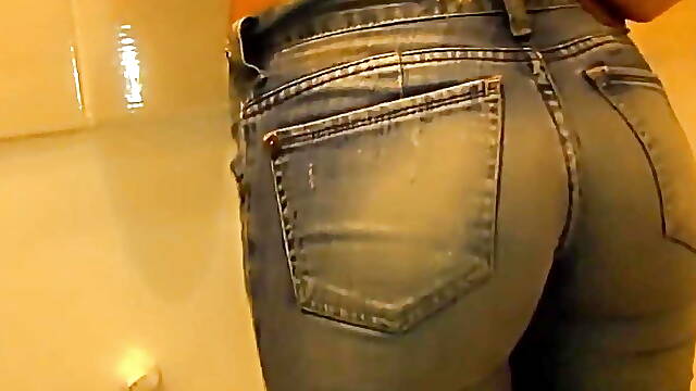 Big Boobs Latina in Tight Jeans Stripping