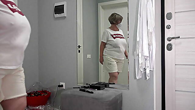 Curvy milf came home with an anal sex toy in her big ass. Anal pleasure all day long. PAWG and hairy pussy.