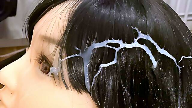 CumMovie 3 with my big tit sex doll! Titfucking and Cumspray in the hair as a climax