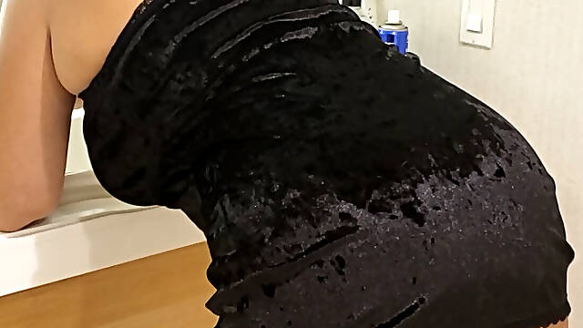 Writing on her tight body turns her into a slut