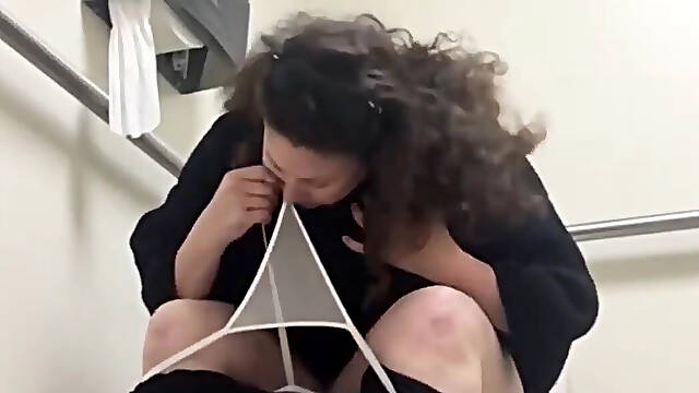 Curvy Brunette Loves Being Watched on the Toilet