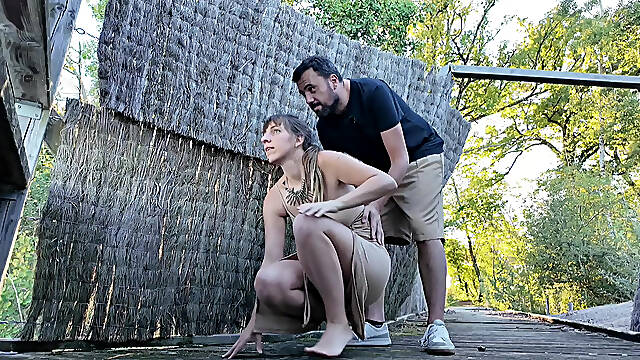 Anal fucking in a hunting hut