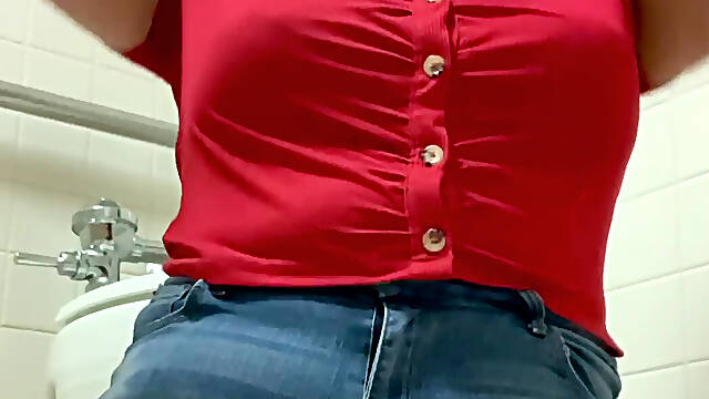 Horny Girl in the Bathroom Teasing You with Her Big Ass