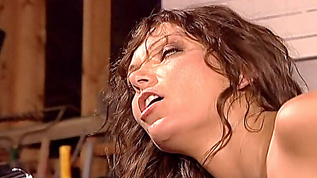 Busty MILF with big titsgot fucked in bike shop