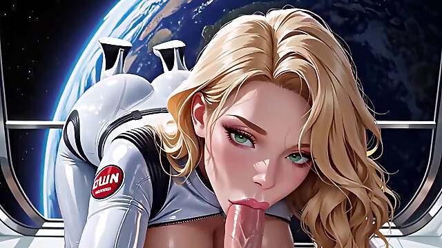 Horny astronaut fucked hard on space.