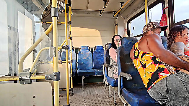 A SHAMELESS COUPLE RIDING IN PUBLIC TRANSPORT AND BACKSEAT PASSENGER FILMING EVERYTHING