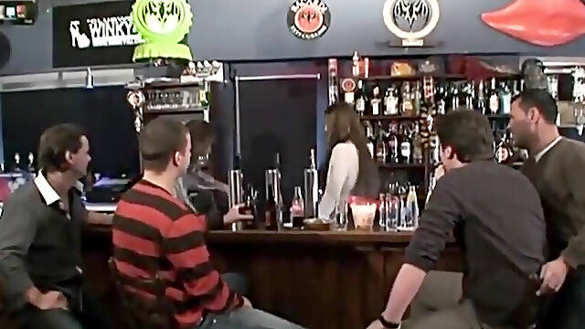 Mature cock in sexy big boobs blonde babe...orgy party in the pub