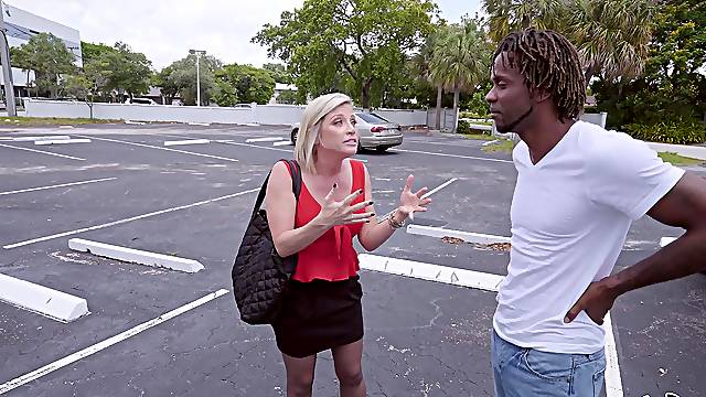 Hardcore interracial fucking in the van with busty blonde Kayla Keys