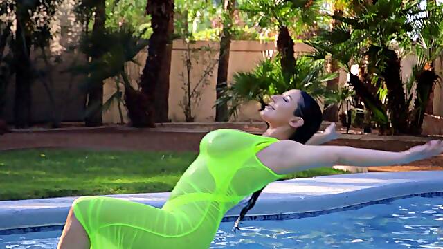 Angela White with big tits enjoys while being fucked on the bed