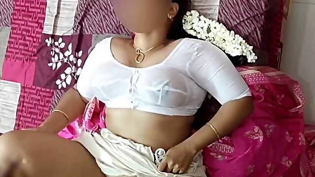 Sexy Indian wife cheats in wet blouse, huge tits bounce during fast romp