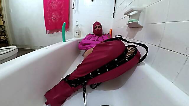 Lizzy Yum BDSM straight jacket post op pussy masturbation