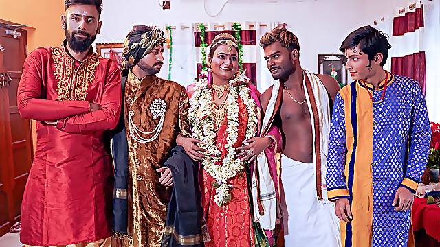 Desi queen BBW Sucharita Full foursome hardcore erotic Night Group sex gangbang Full Movie ( Hindi Audio )