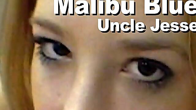 Malibu Blue & Uncle Jesse bit-tit suck & facial