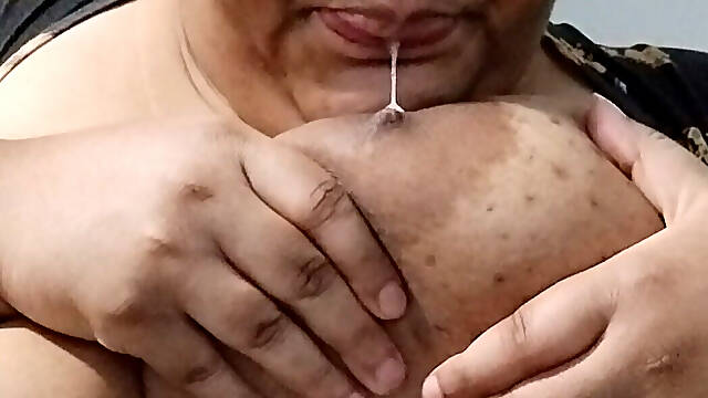 Playing with My Big Titties & Licking My Nipples!